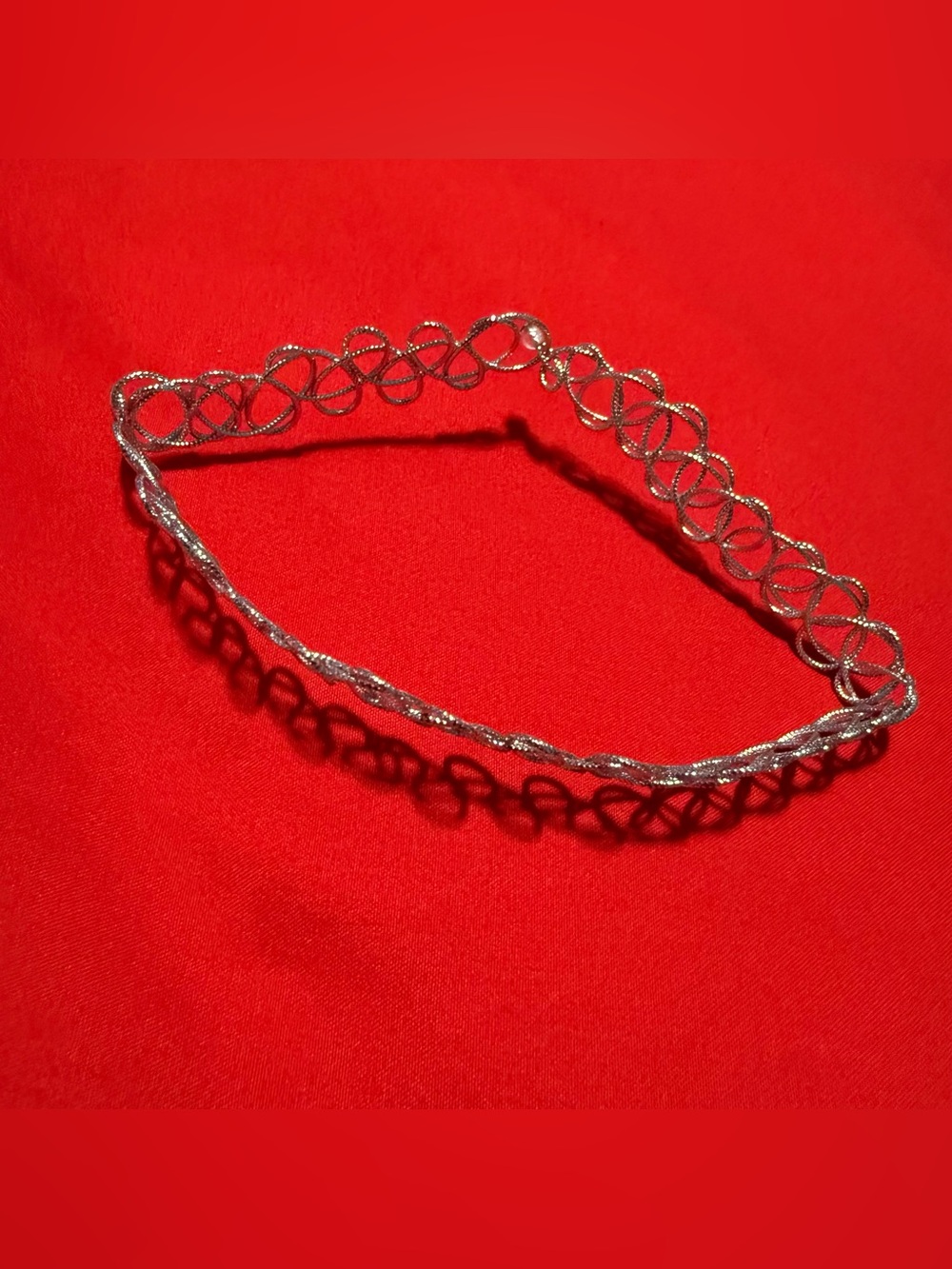 Silver Wire 90’s Stretch Tattoo Choker Necklace